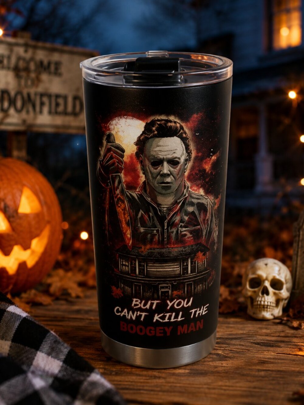 Michael Myers Halloween Stainless Steel Tumbler | Horror Movie Travel Cup |
